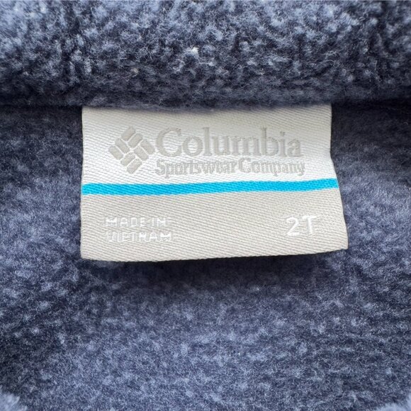 Columbia 2T Boy Toddler Fleece Jacket Blue Zip-Up Pockets - Picture 2 of 7